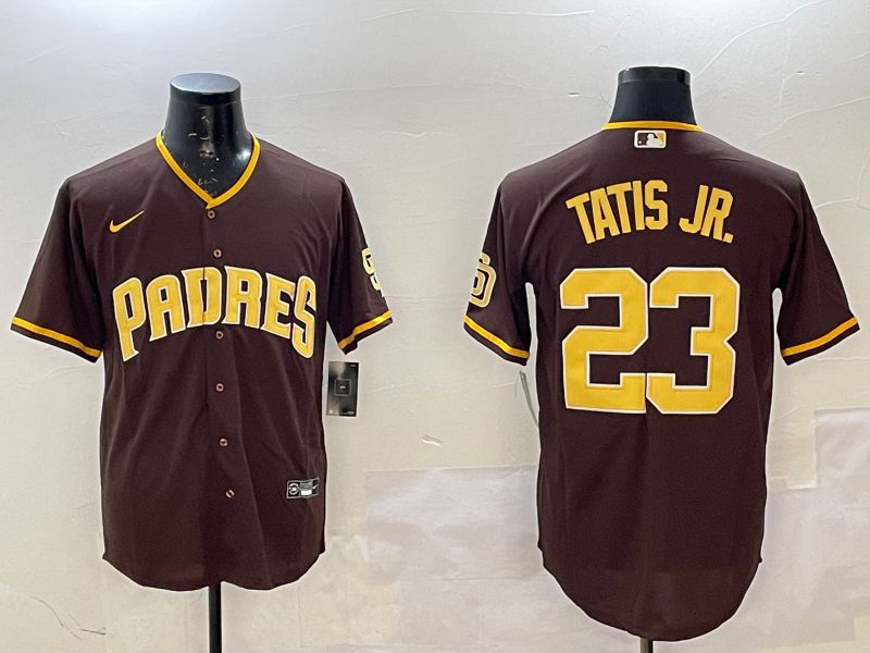Men San Diego Padres #23 Tatis jr Brown Game 2025 Nike MLB Jersey style 1->san diego padres->MLB Jersey